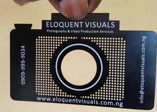 eloquent metal business card for photographers